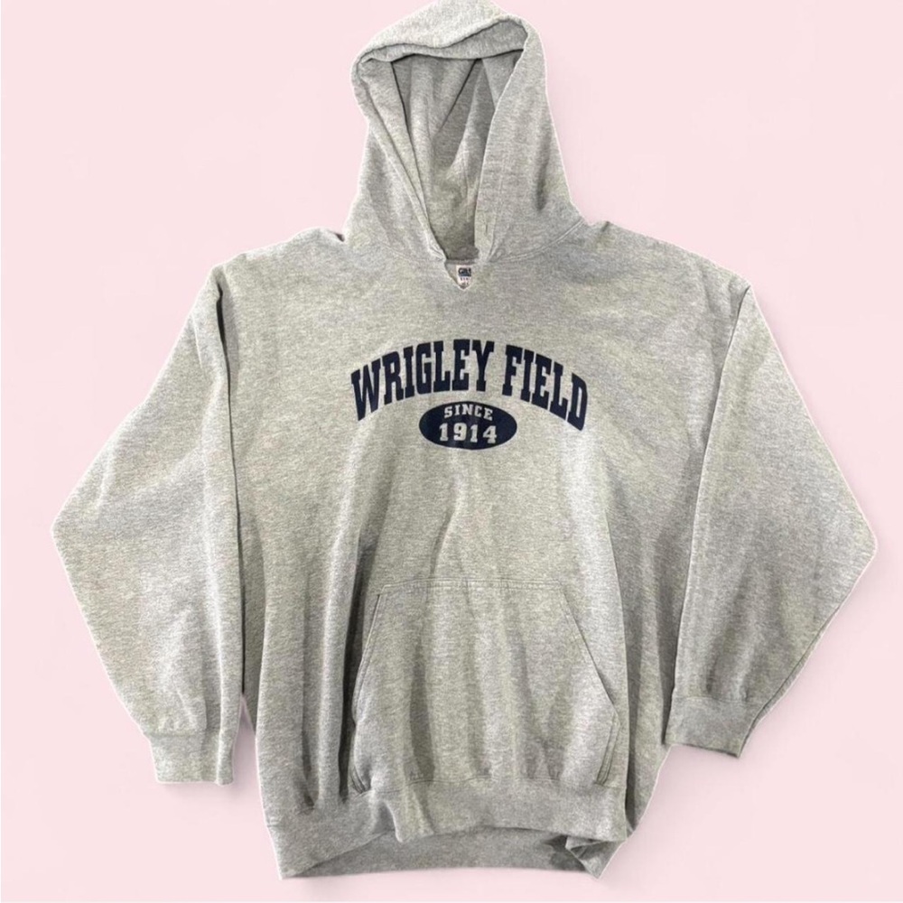 Gildan Gray Wrigley Field Hoodie